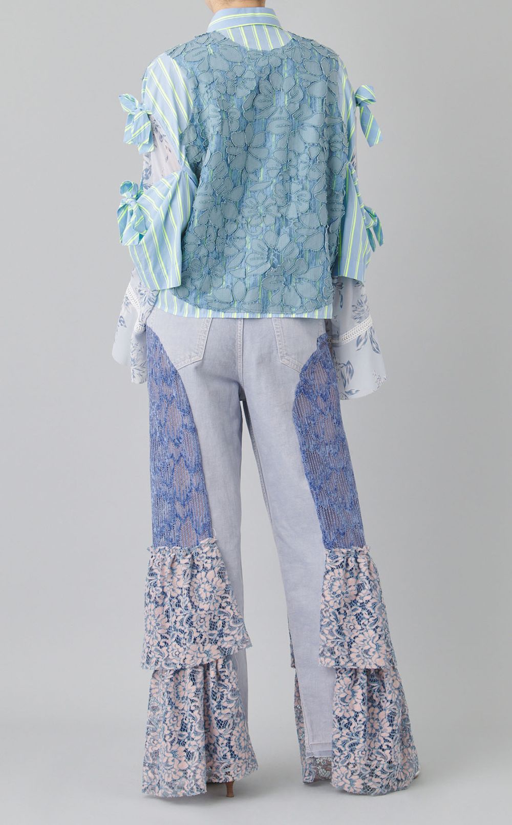 【roop】デニムドッキングレースパンツ