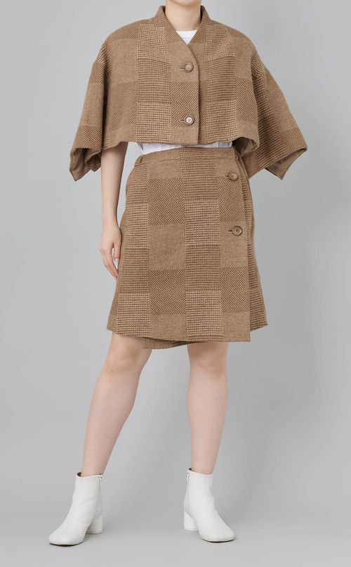 【roop】グレンチェックケープ