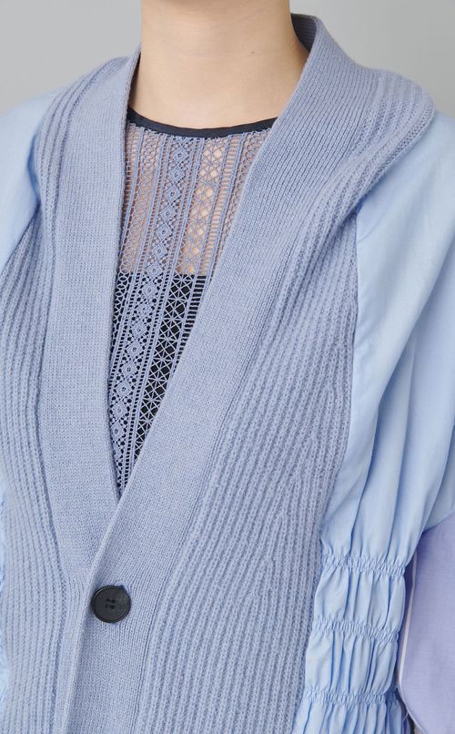 【roop】ストライプゴムシャーリングカーディガン