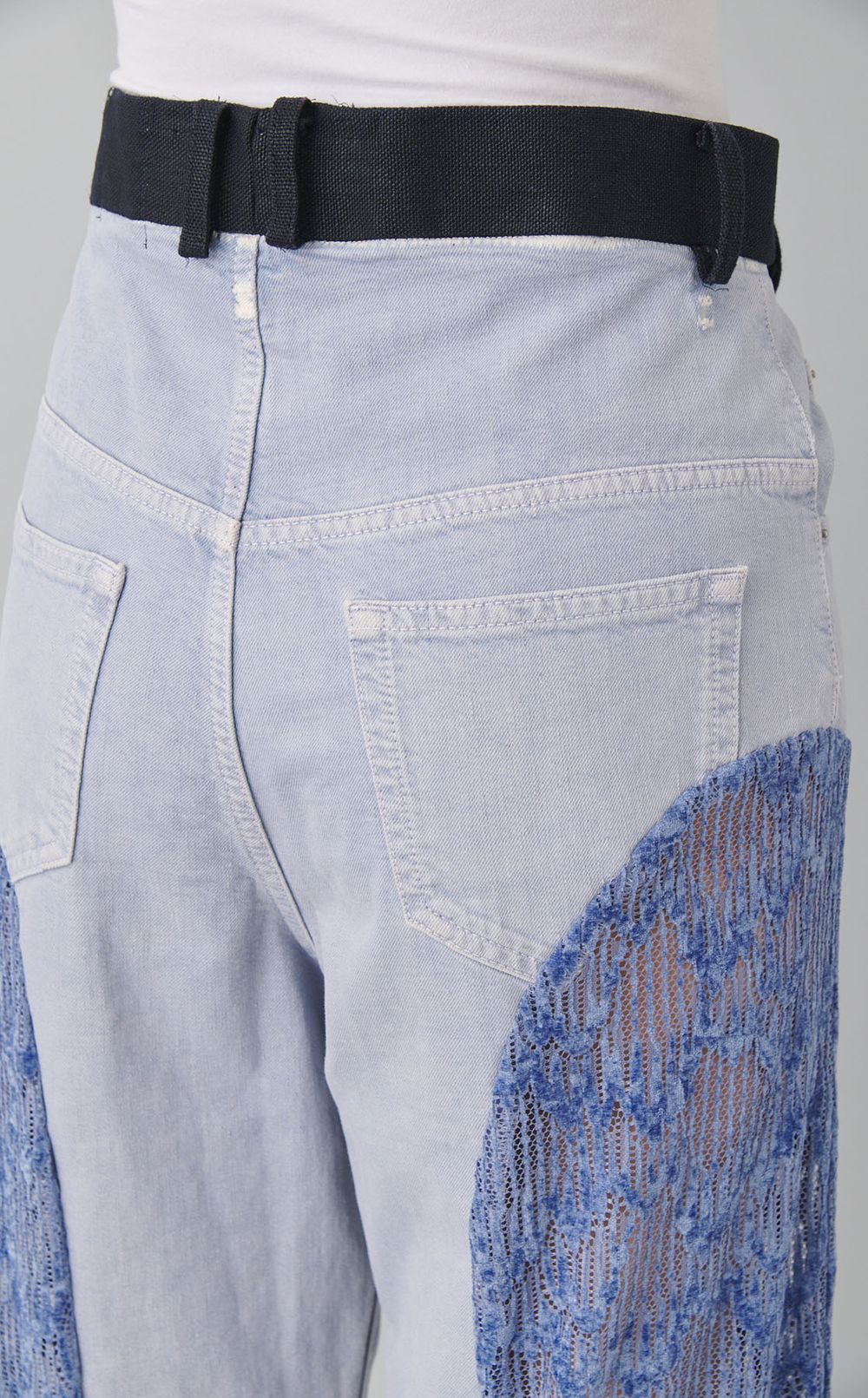 【roop】デニムドッキングレースパンツ