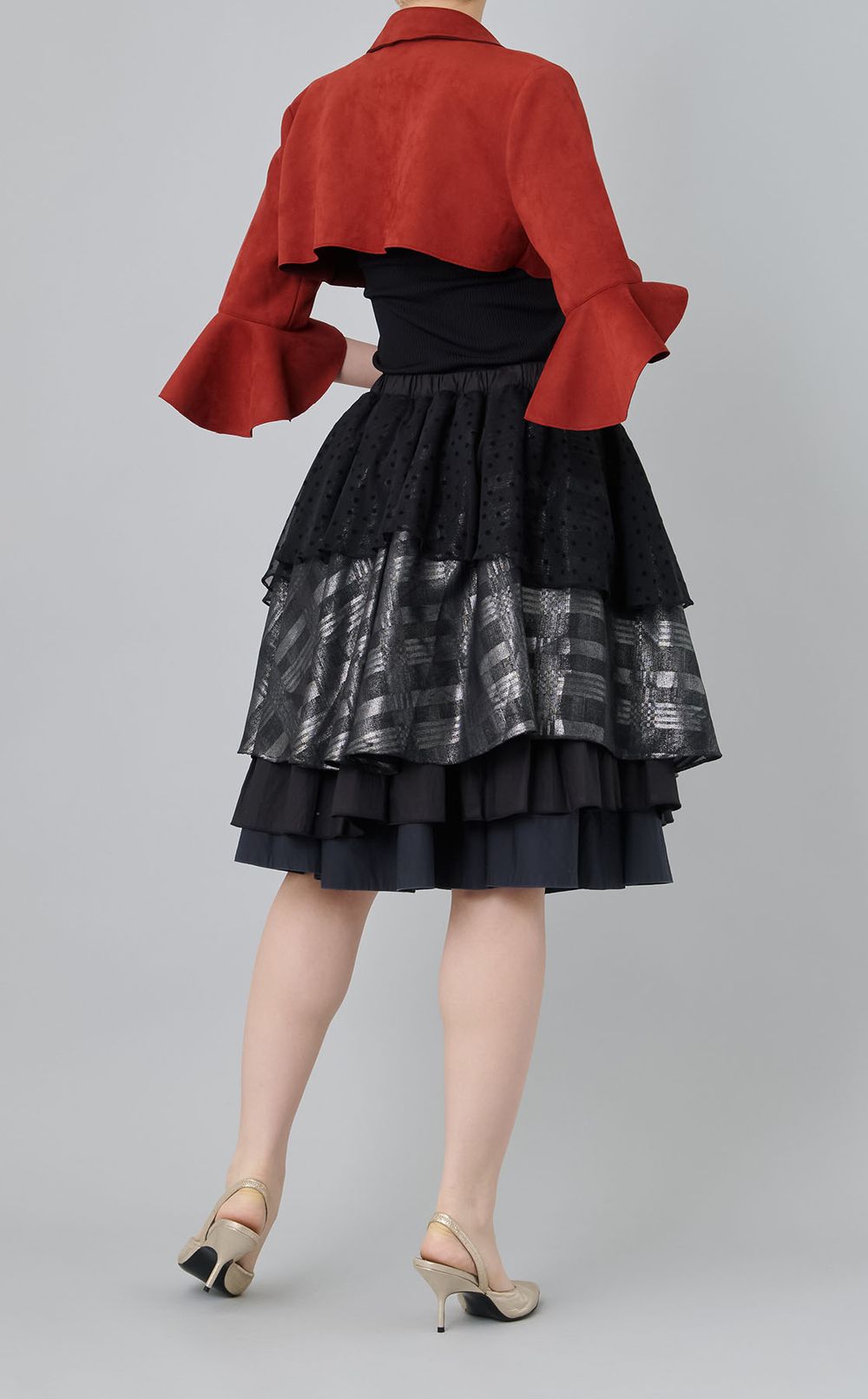 【roop】ギャザー4段スカート