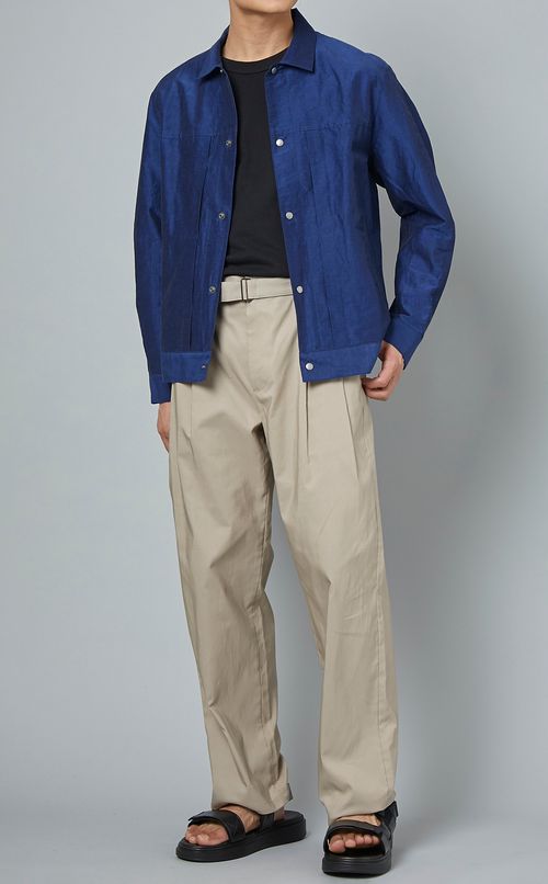 リネンアセテートブルゾン