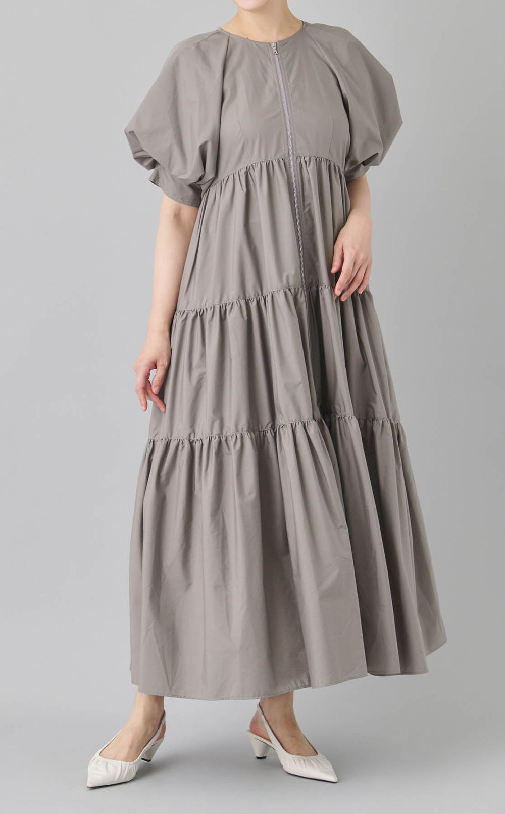 センタージップティアードワンピース