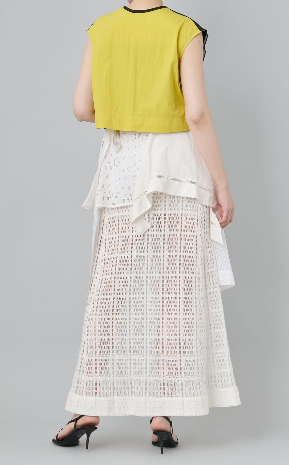 【roop】スクエアパッチワークエプロンスカート（重ね着用）