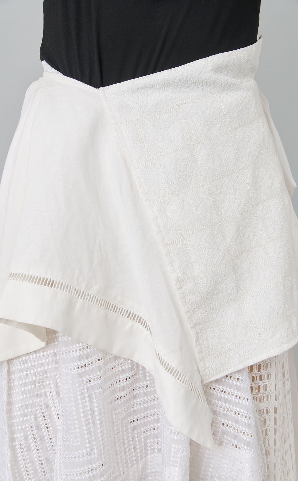 【roop】スクエアパッチワークエプロンスカート（重ね着用）