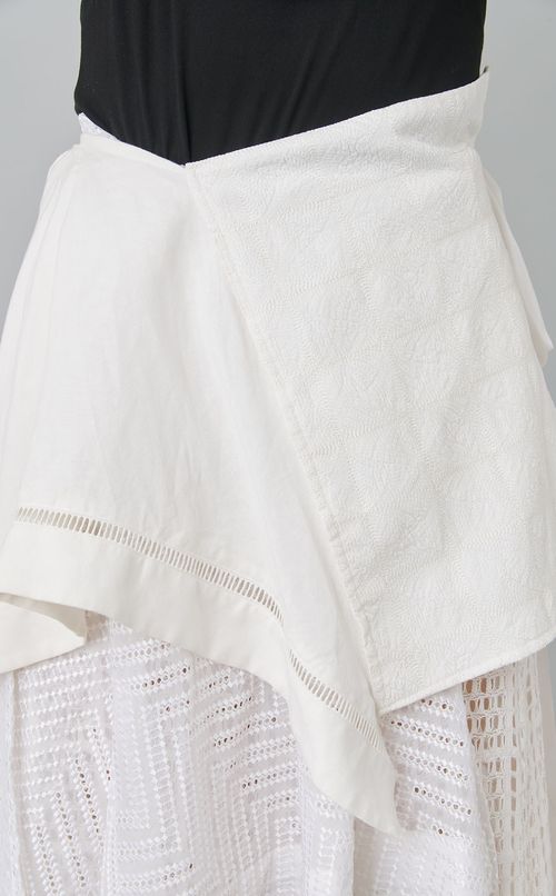 【roop】スクエアパッチワークエプロンスカート（重ね着用）