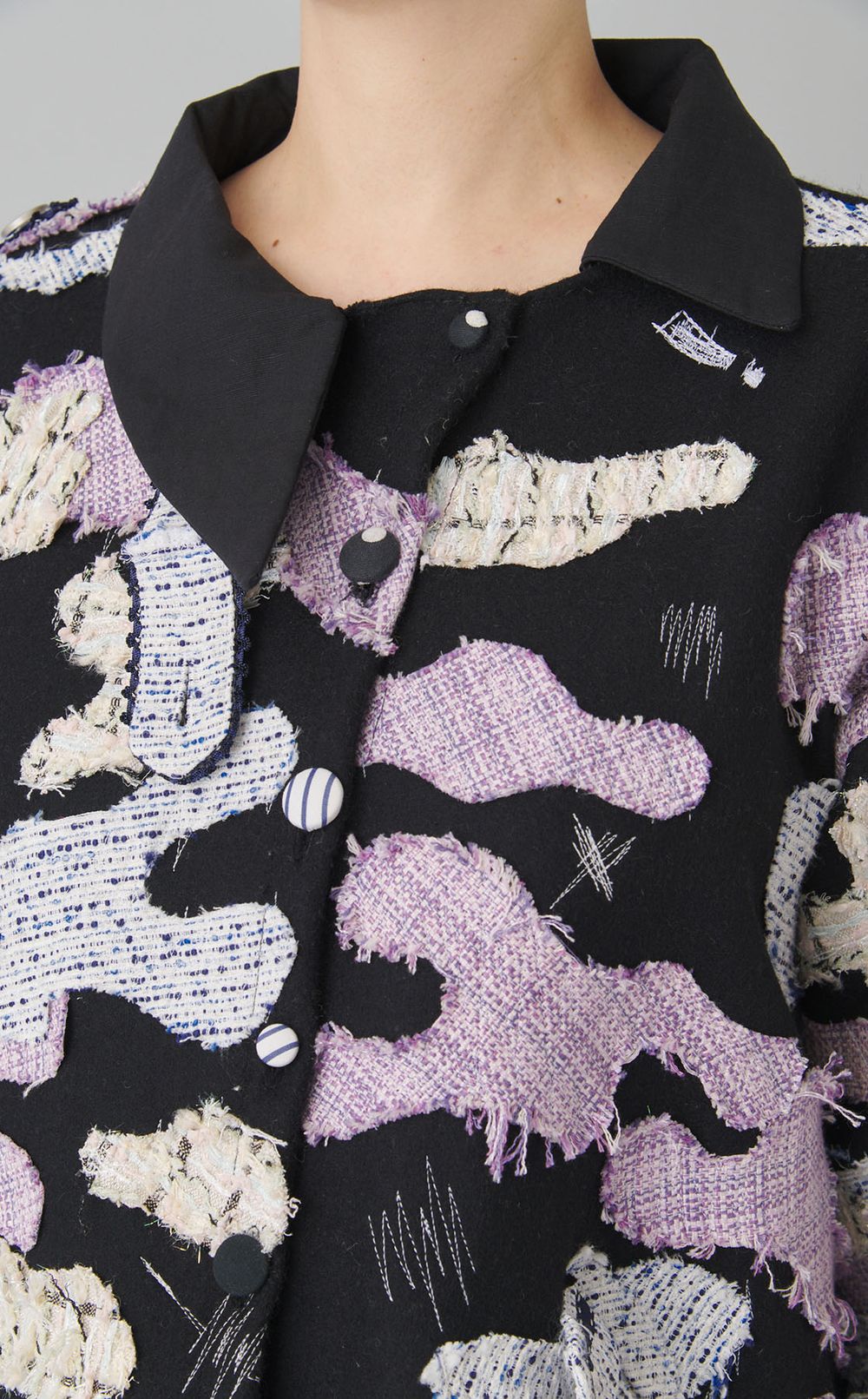 【roop】countrysid estand collar coat