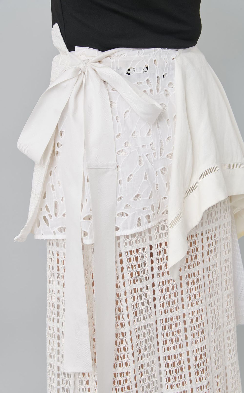 【roop】スクエアパッチワークエプロンスカート（重ね着用）