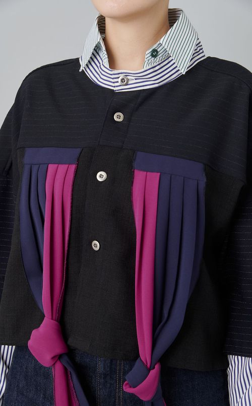 【roop】フロントプリーツシャツ