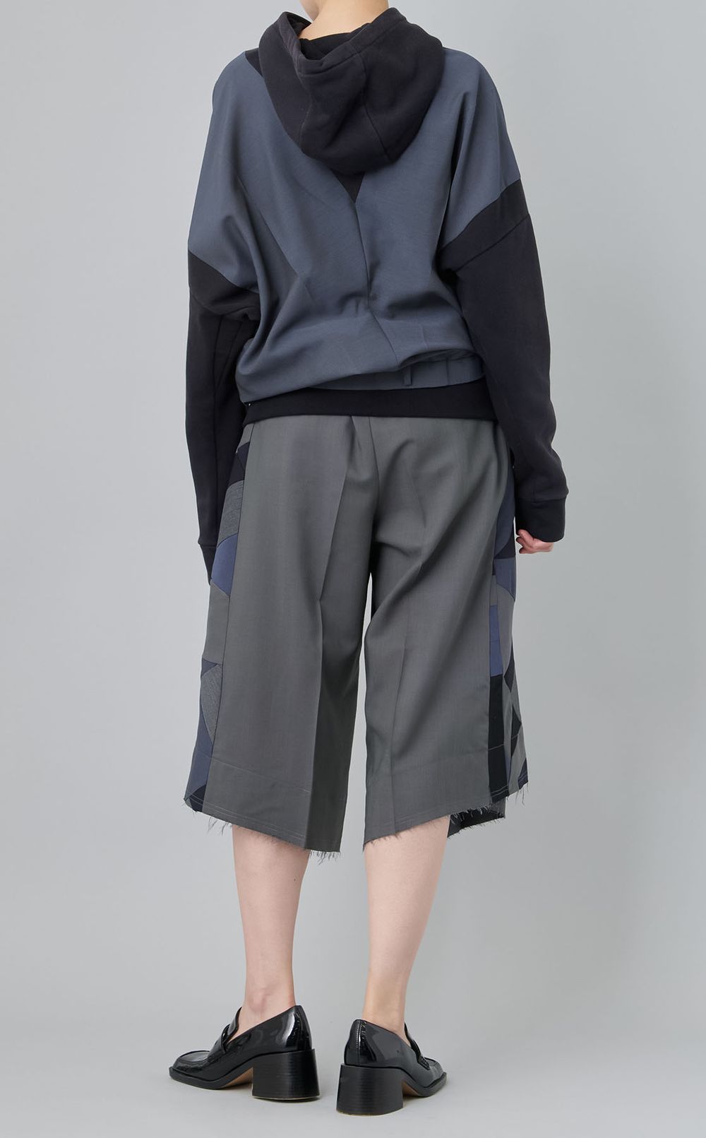 【roop】パッチワークウールワイドハーフパンツ①