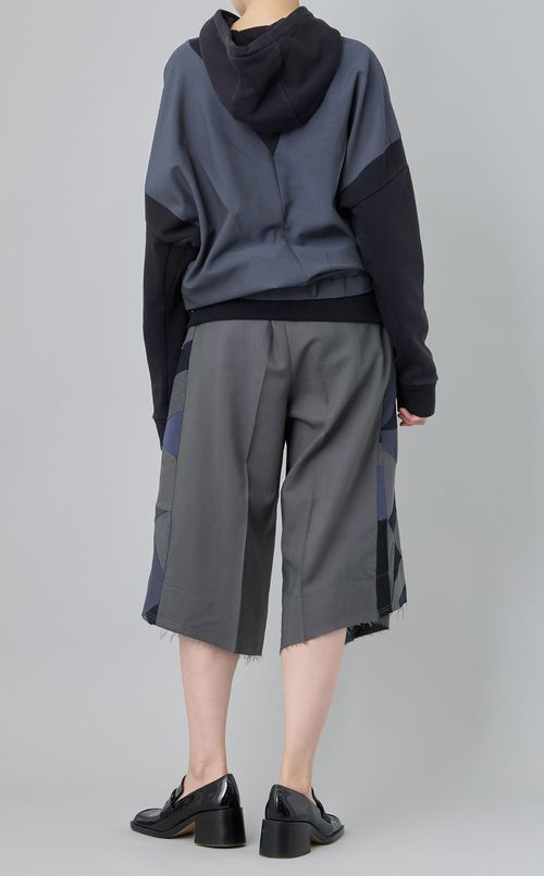 【roop】パッチワークウールワイドハーフパンツ①