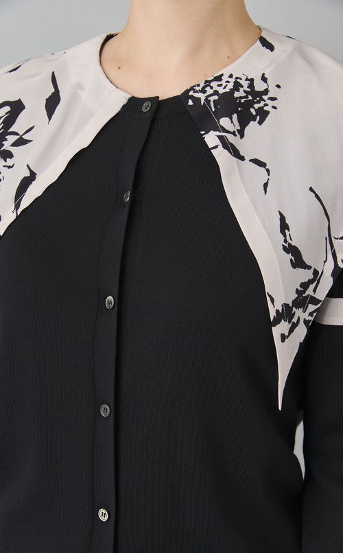 【roop】つけ襟風ニットカーディンガン