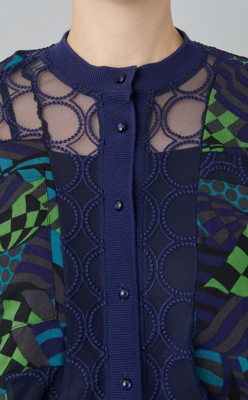 【roop】レース変形ドッキングシャツ