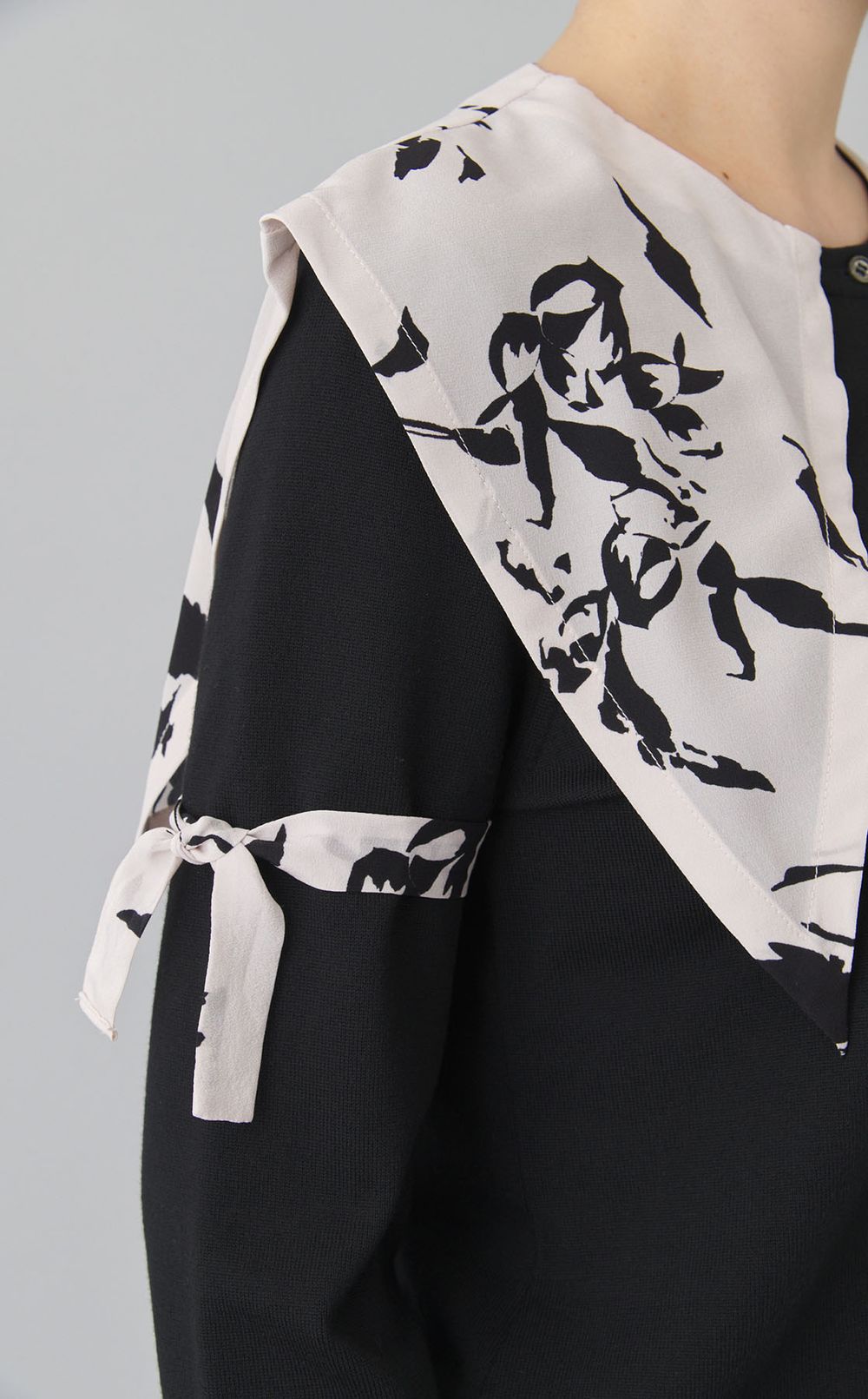 【roop】つけ襟風ニットカーディンガン