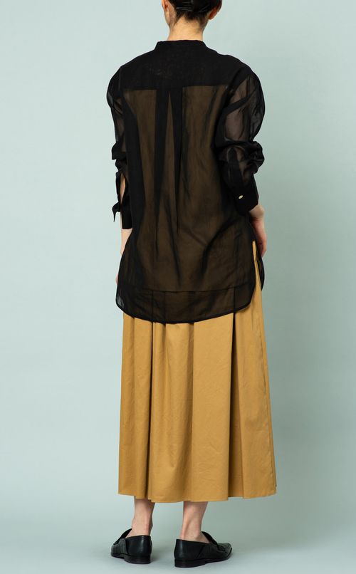 コットンサテンフレアスカート