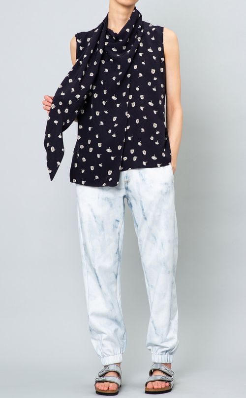 デニム転写プリントジョグパンツ