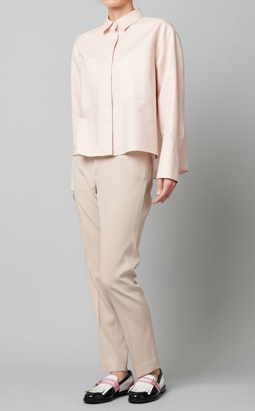 バックプリーツショートブラウス