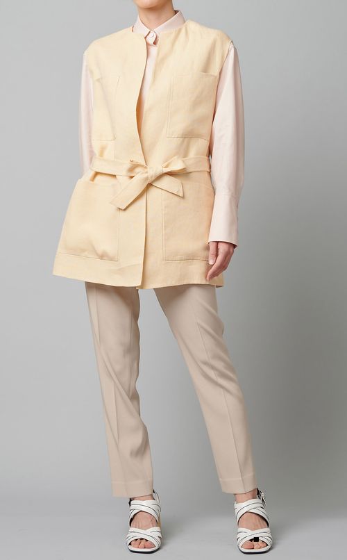 バックプリーツショートブラウス