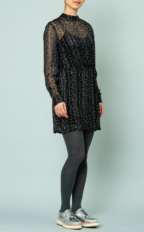 ドットプリントシアーミニワンピース