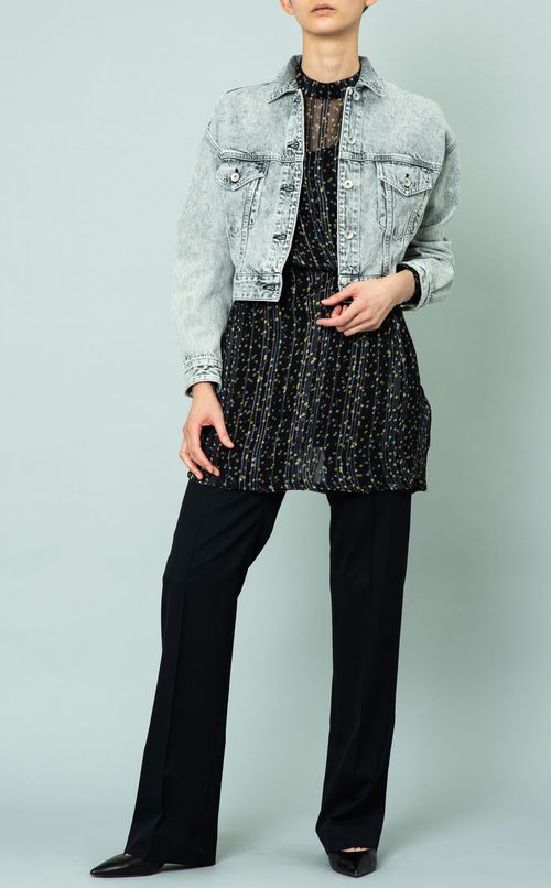 ドットプリントシアーミニワンピース