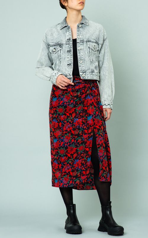 フラワープリントスリットスカート