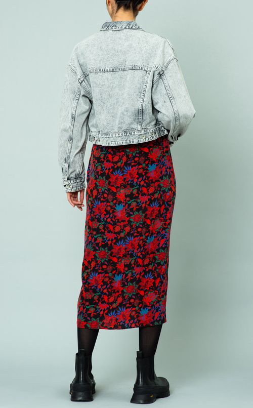 フラワープリントスリットスカート