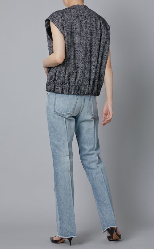 テープヤーンツイードショートジレ