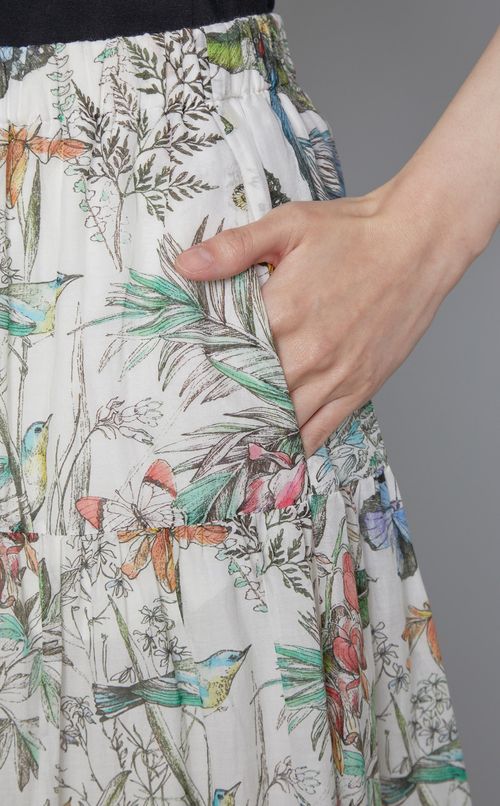 ジャングルプリントティアードスカート