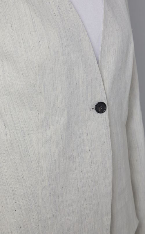 リネンナイロンノーカラージャケット