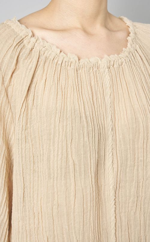 楊流フレアロングスリーブブラウス