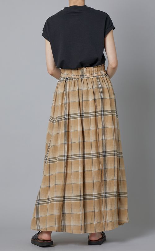 チェックプリントイージースカート