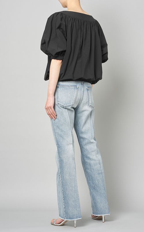 ラウンドネックギャザーブラウス