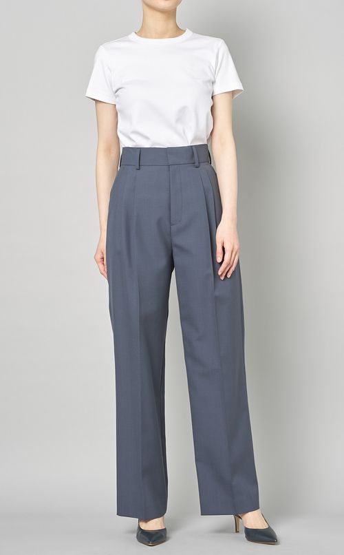 センタープレスタックワイドパンツ