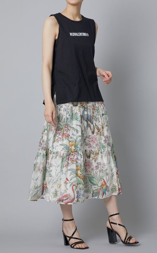 ロゴ入りタフタフリルジャージトップス