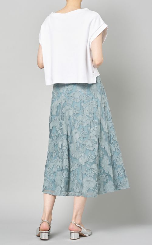 コットンフラワーレーススカート