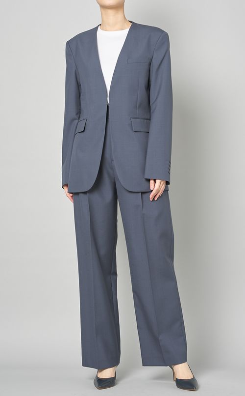 センタープレスタックワイドパンツ