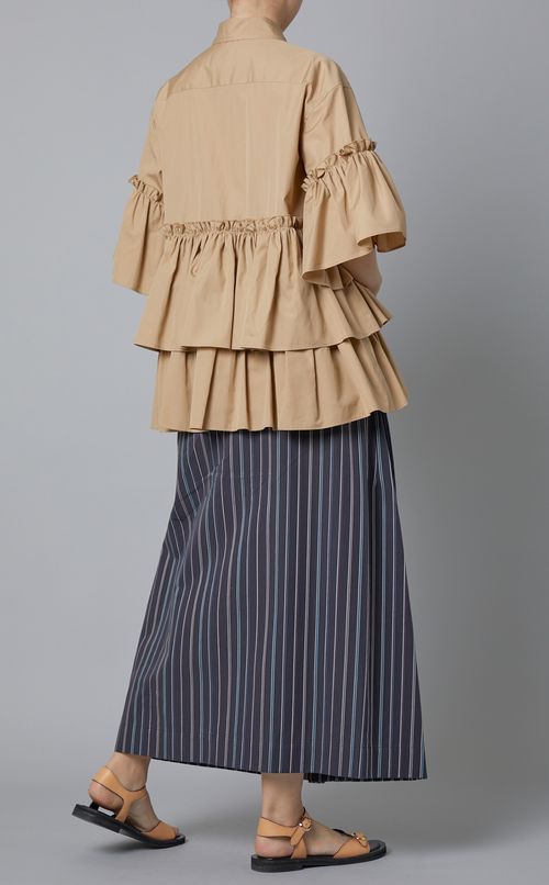 アシンメトリーギャザーブラウス