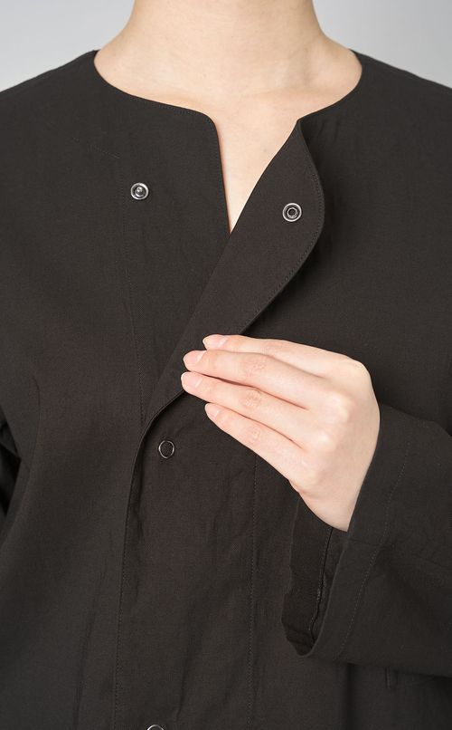 コットンストレッチノーカラージャケット