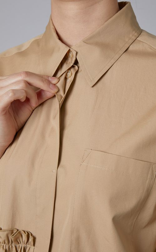 アシンメトリーギャザーブラウス