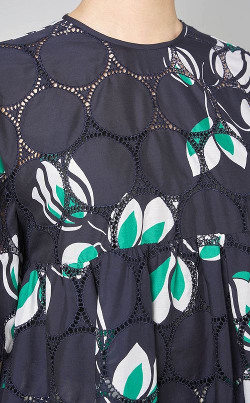 アイレットラッフルペプラムブラウス