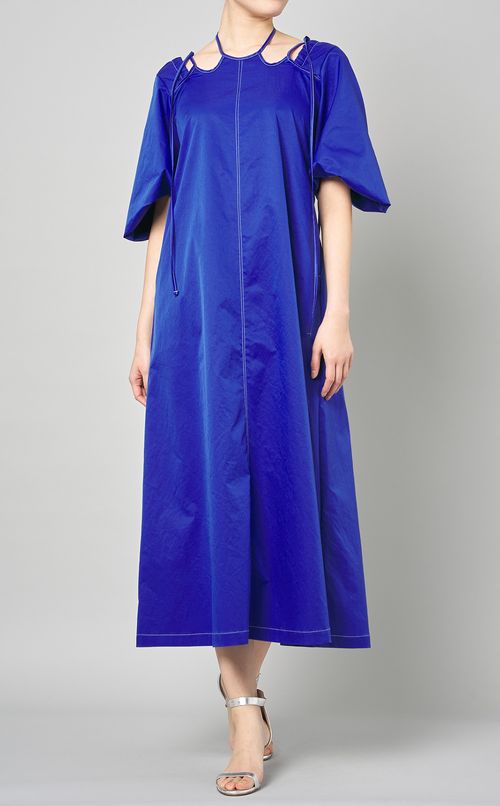 ホルターネックリボンマキシワンピース