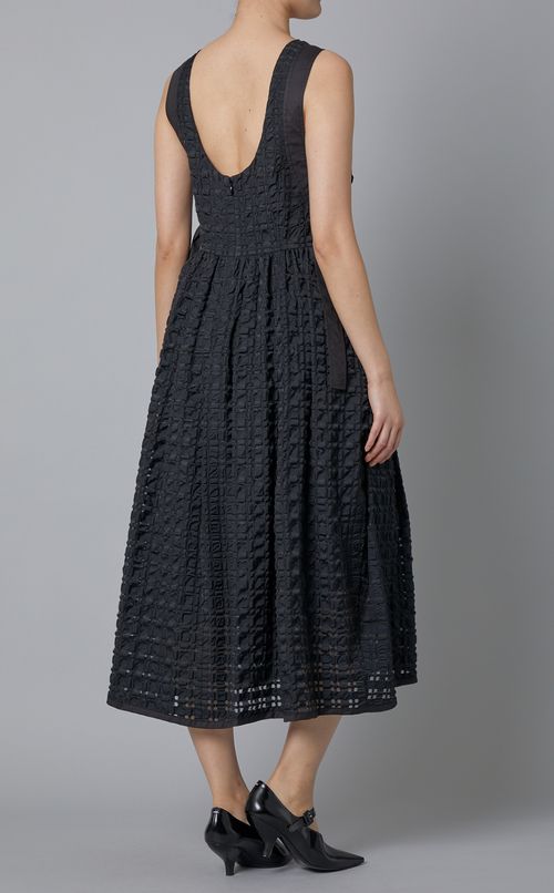 タフタチェックノースリーブドレス