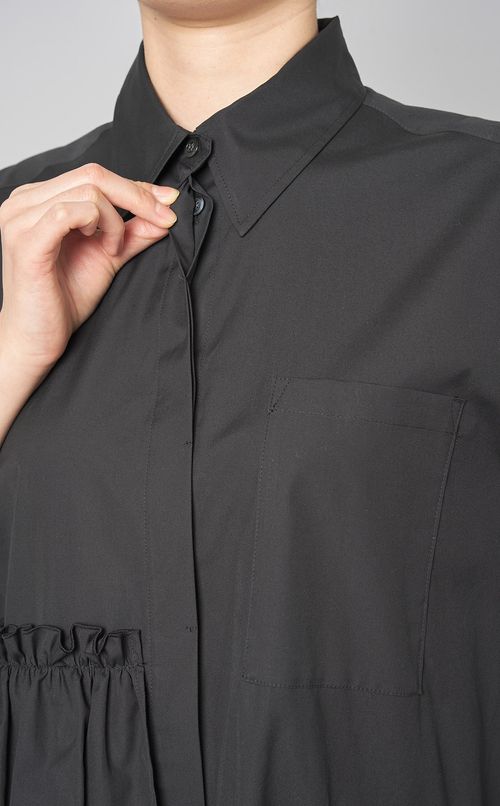 アシンメトリーギャザーブラウス