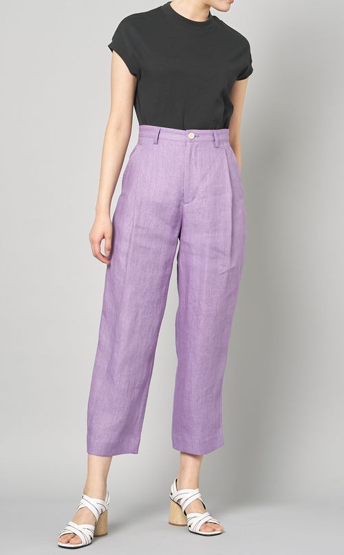 ヘンプツイルタックワイドパンツ