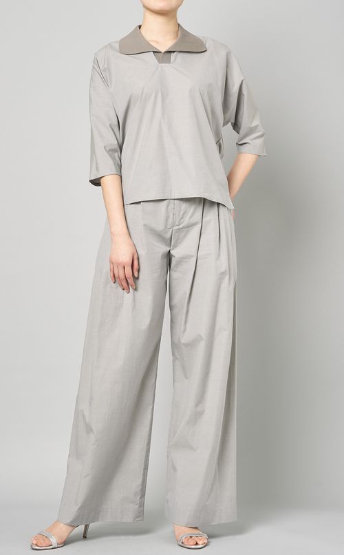 コットンプルオーバーシャツトップス