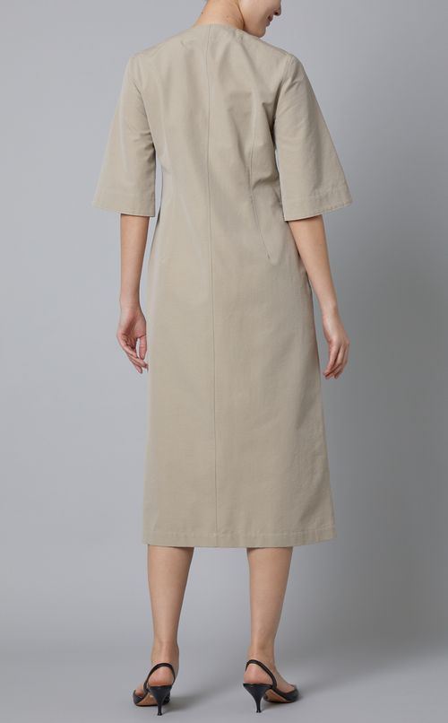 コットンVネックドレス