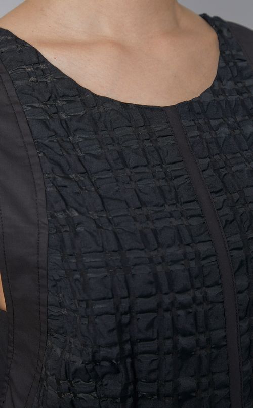 タフタチェックノースリーブドレス