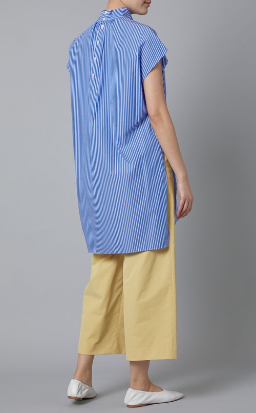 コットンブロードハイネックブラウス