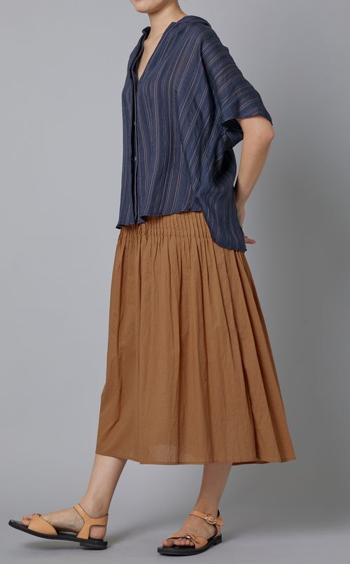 ドレーピーストライプブラウス