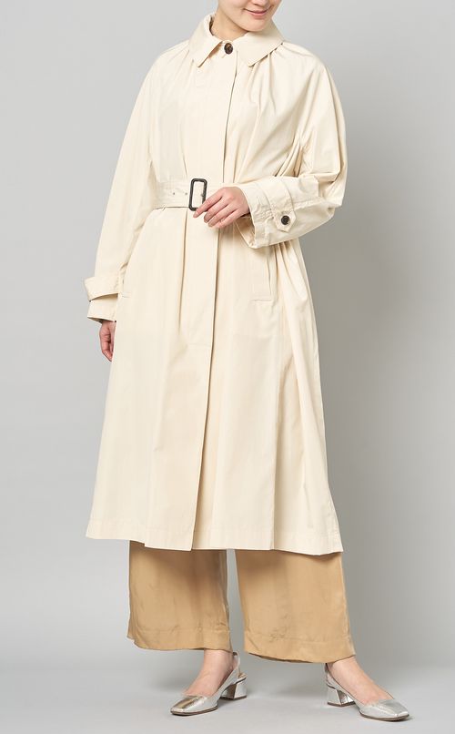 ベルト付ステンカラーコート